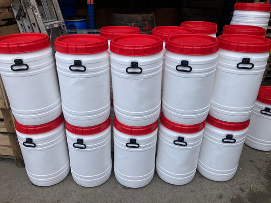 60L white plastic barrel