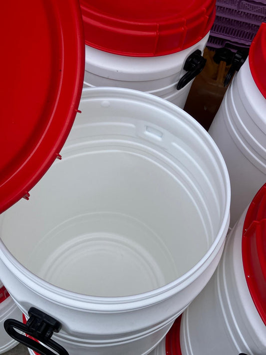 60L white plastic barrel