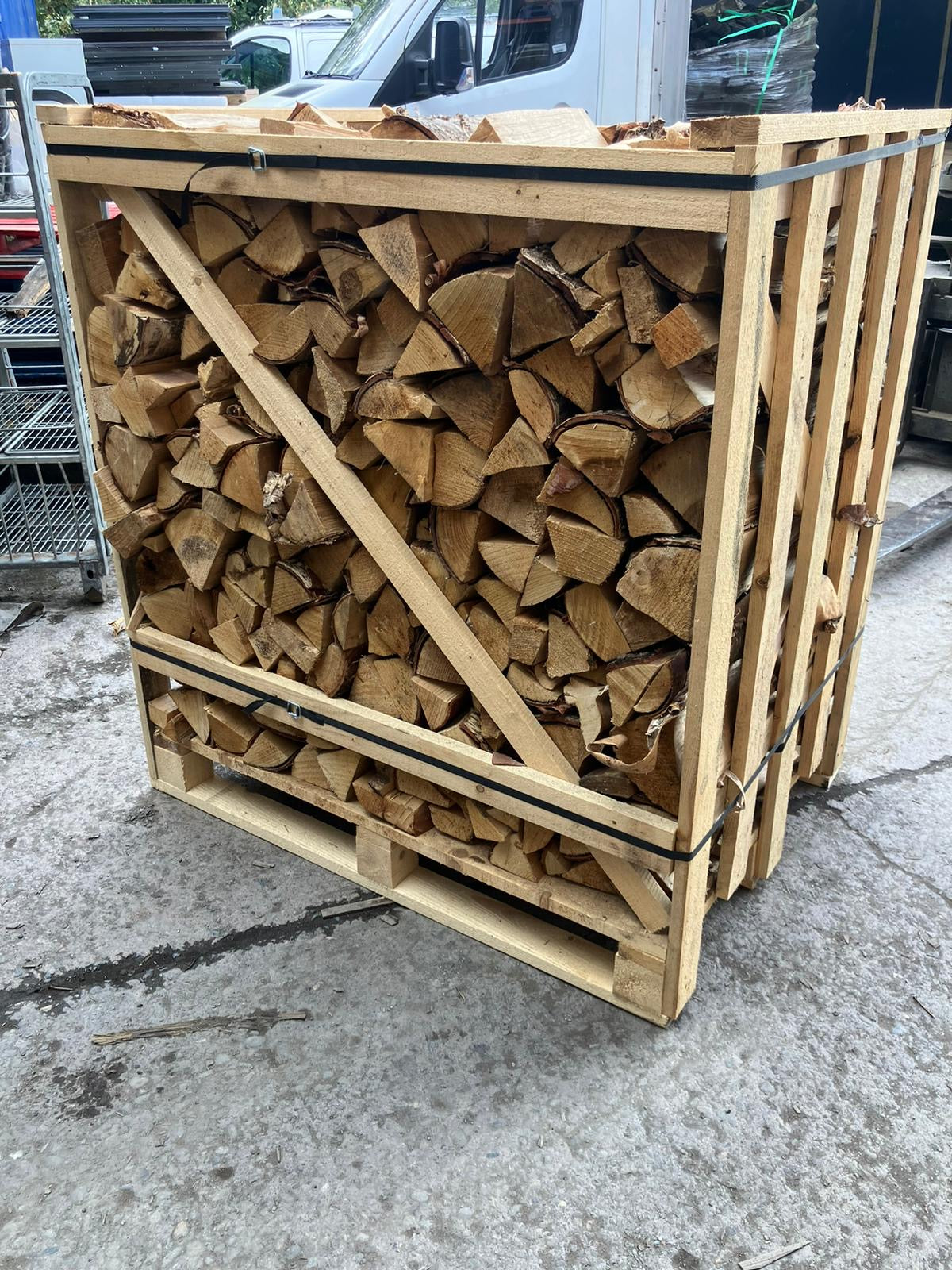 Crate of birch chunks