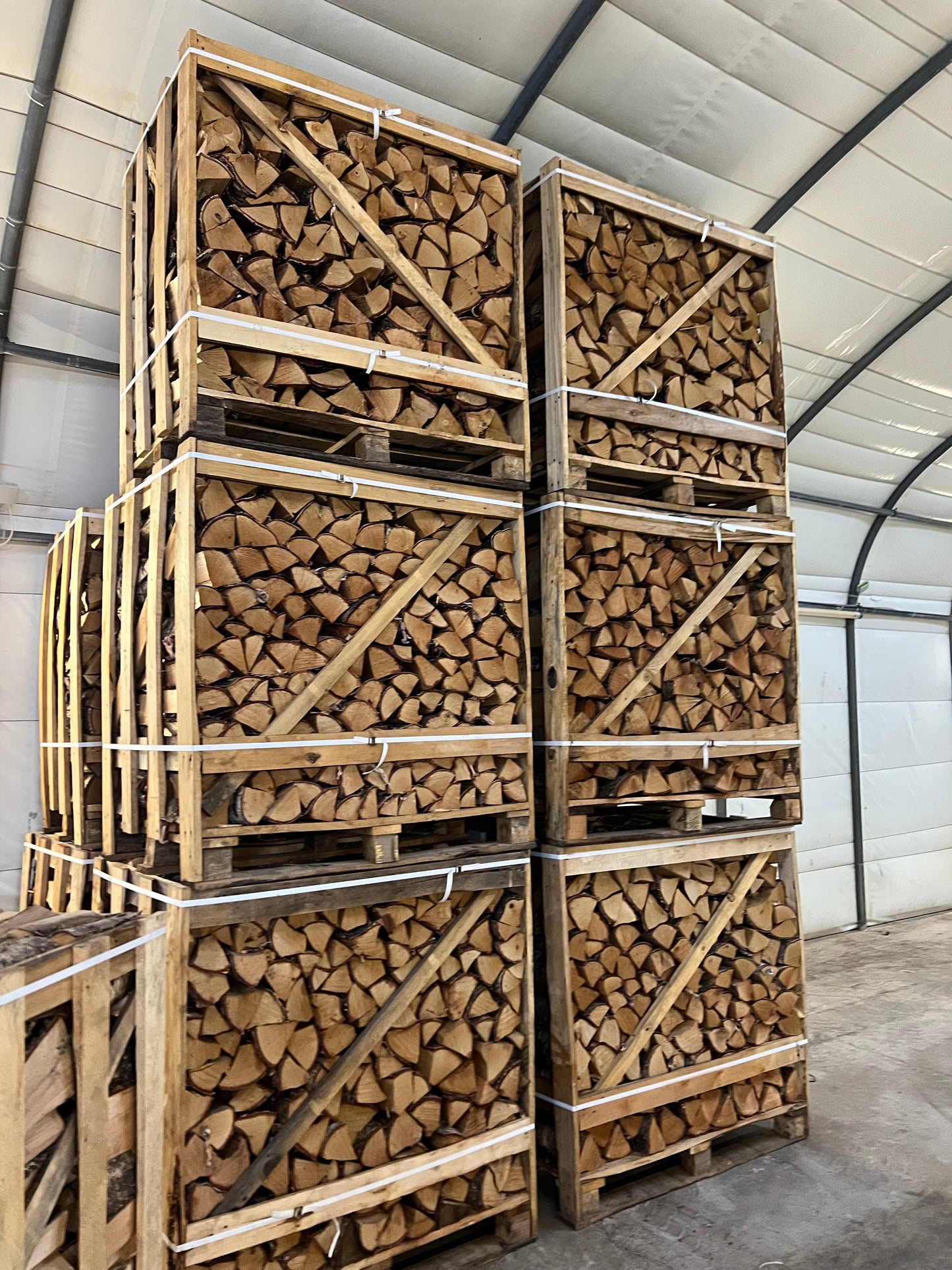 10 crates of Kiln dried birch