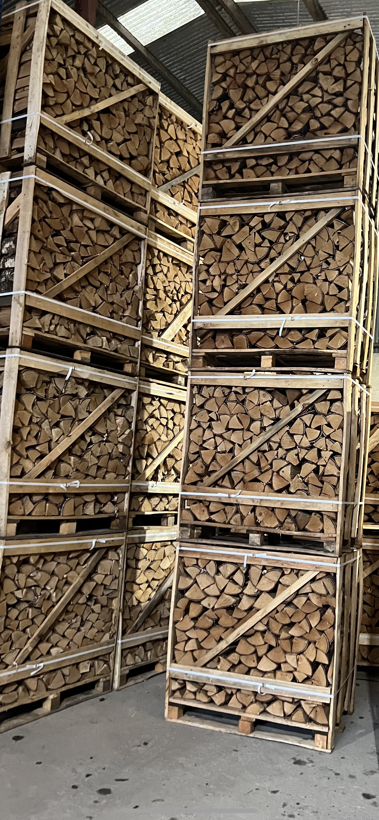 10 crates of Kiln dried birch